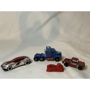 Lot Of 4 Vintage Assorted Hot Wheels Metal and Plastic Truck Semi M&Ms